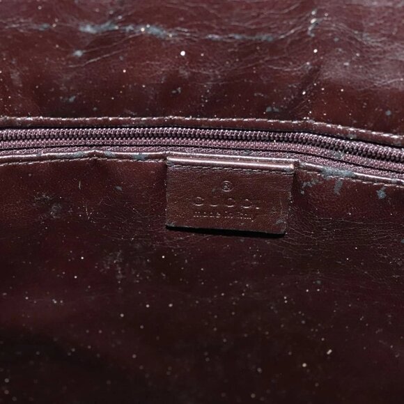 GUCCI Bamboo Hand Bag Leather 2way Black Gold 001 1577 Auth ep10141 - Picture 13 of 16